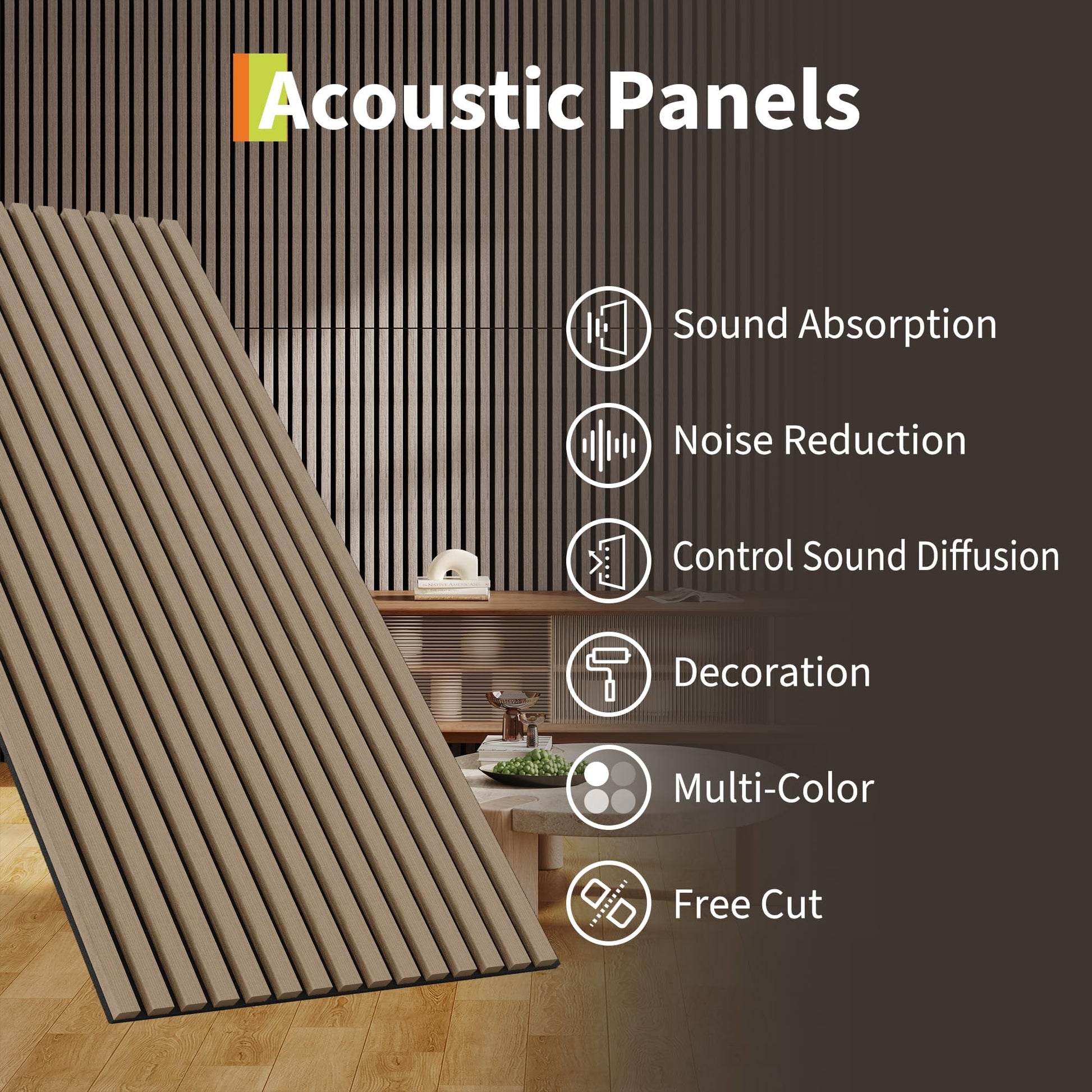Diseño acanalado 3D y material MDF de los paneles acústicos Garvee
